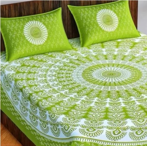 Cotton Double bed bedsheet Combo of 1 Bedsheet and 2 pillow cover || Multi