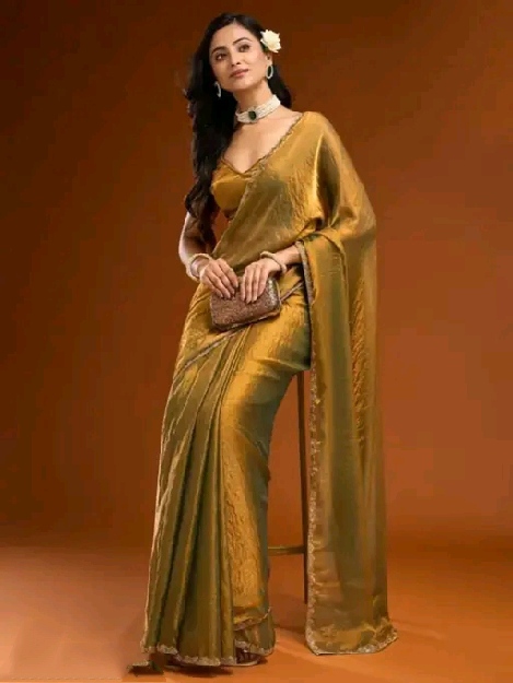 Solid Beads and Stones Saree - Image 2