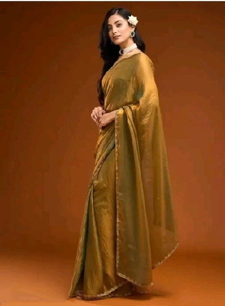 Solid Beads and Stones Saree - Image 3