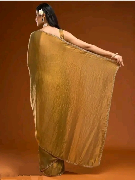 Solid Beads and Stones Saree - Image 4