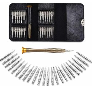 Mcare 25in1 Screwdriver Tool Kit Set with Portable Leather case for Mobile Repairing Precision Screwdriver Set (Pack of 1)