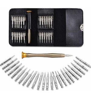 Mcare 25in1 Screwdriver Tool Kit Set with Portable Leather case for Mobile Repairing Precision Screwdriver Set (Pack of 1)
