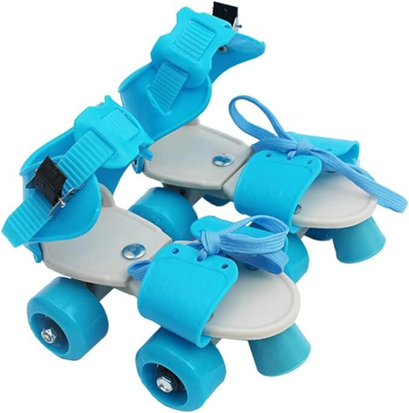 KAVANA Roller skates for boys and girls in line skating shoe. Quad Roller Skates Quad Roller Kids Size 3 UK - 7 UK (Adjustable, Beginner, Blue) - Image 5